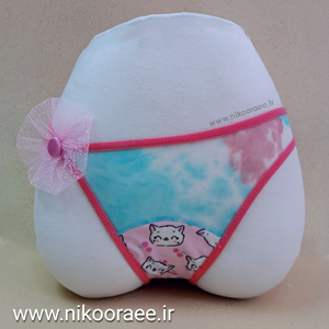 شورت زنانه آبی توری