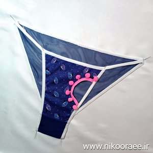 شورت زنانه نخی سوراخ دار سورمه ای