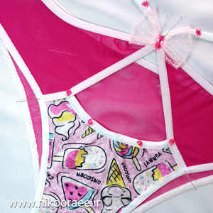 شورت صورتی فانتزی پولک دار