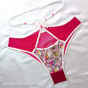 شورت صورتی اسلیپ فانتزی پولک دار