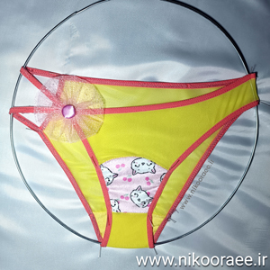 شورت زنانه زرد فانتزی