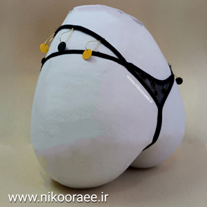 شورت زنانه مشکی بندی