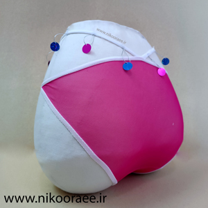 شورت زنانه صورتی گیپور پولک دار