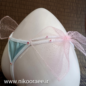 شورت زنانه بدون فاق ساتن آبی