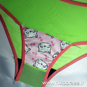 شورت زنانه سبز توری صورتی