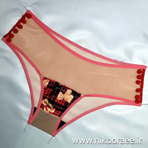 شورت زنانه توری رنگ بدن