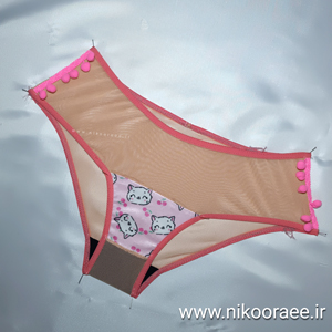 شورت زنانه توری کرمی رنگ بدن