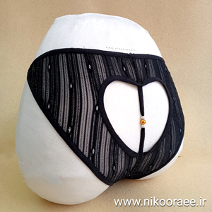 شورت زنانه فانتزی سوراخ قلب دار قرمز مشکی