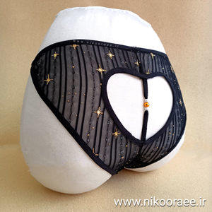 شورت زنانه قلبی سوراخ دار توری